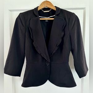 White House Black Market 3/4 Sleeve Blazer, Ruffled Lapel